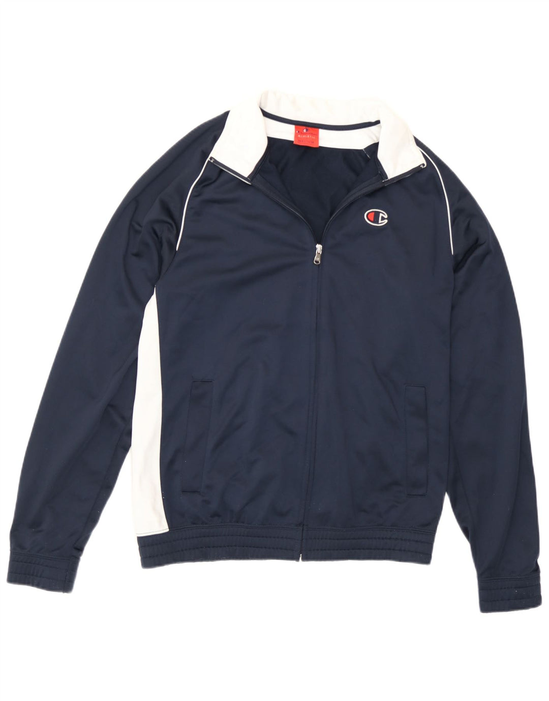 Champion Mens Tracksuit Top Jacket Medium Navy Blue Colourblock Polyester