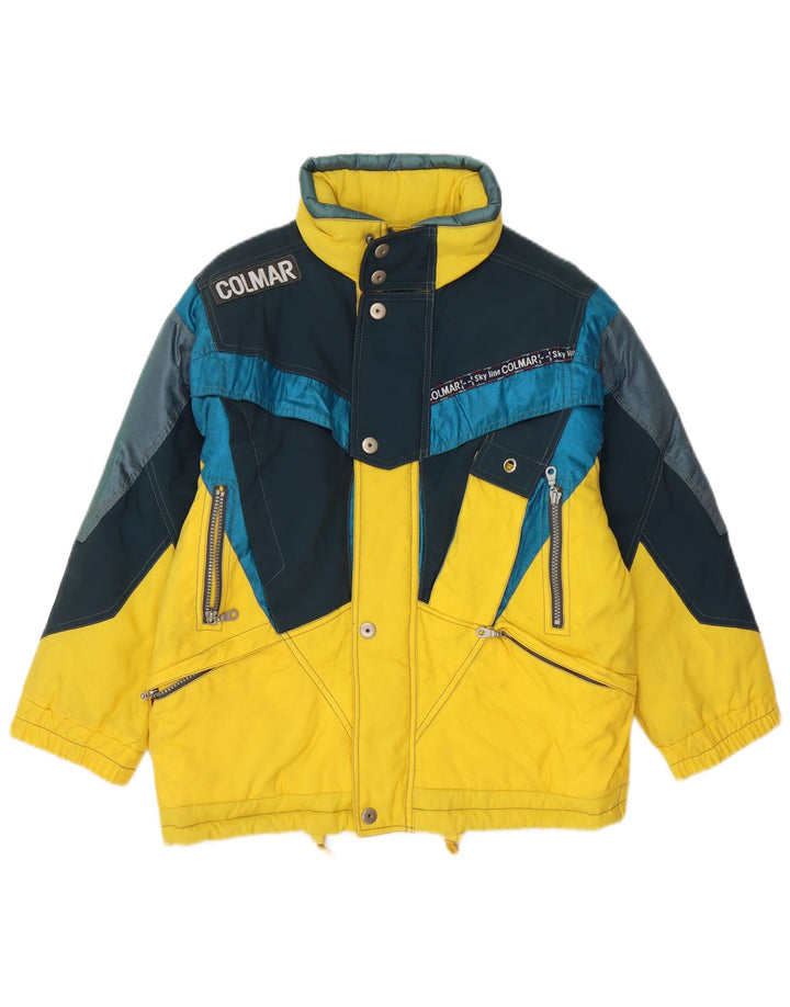 Colmar Mens Graphic Ski Jacket IT 36 Small Yellow Colourblock Polyamide