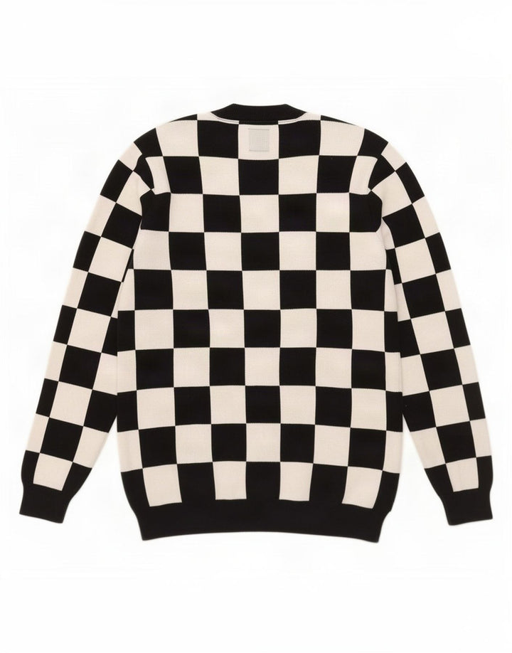 Vans Mens Crew Neck Jumper Sweater Small Black Geometric Cotton