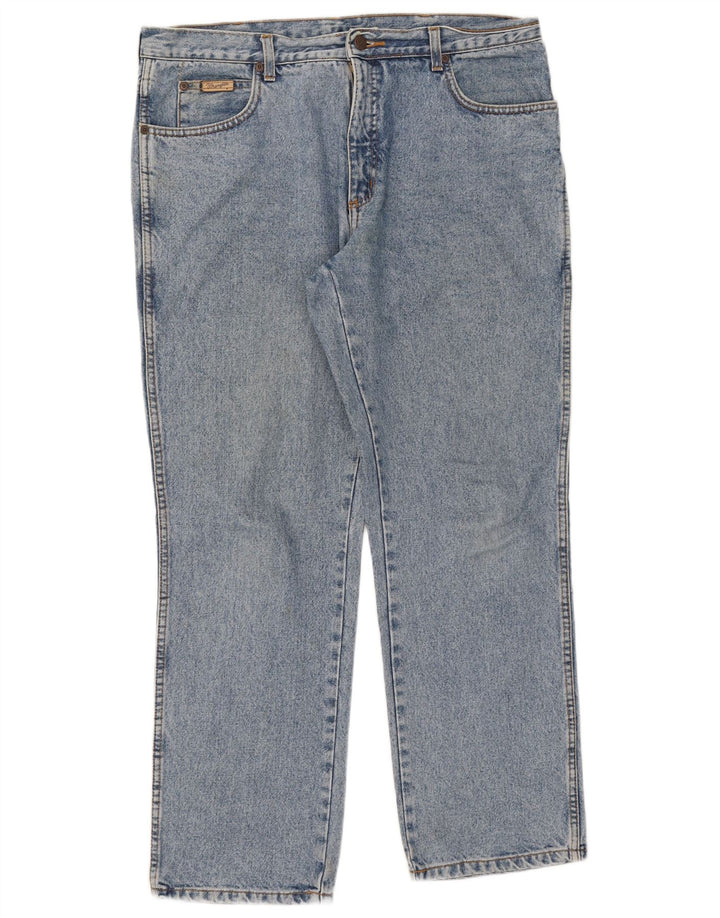 Wrangler Mens Texas Straight Jeans W36 L30 Blue Cotton