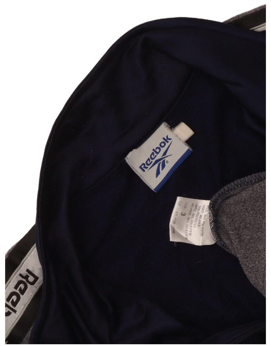 Reebok Mens Graphic Tracksuit Top Jacket Large Navy Blue Colourblock