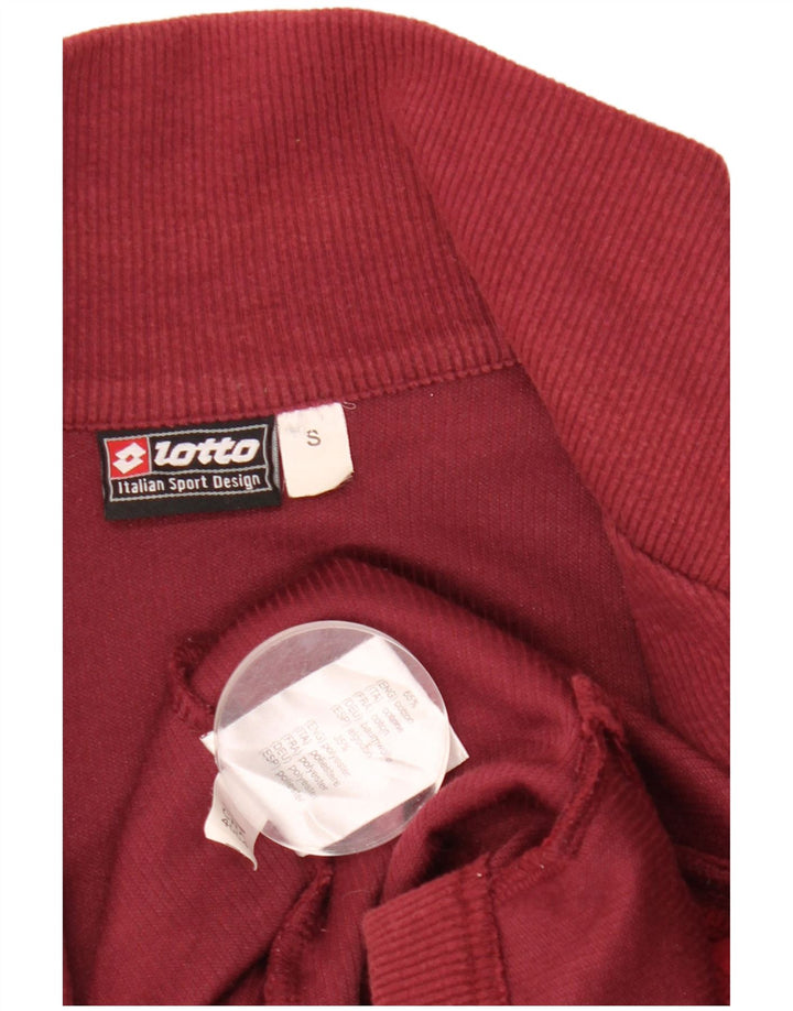 LOTTO Mens Tracksuit Top Jacket Small Maroon Cotton