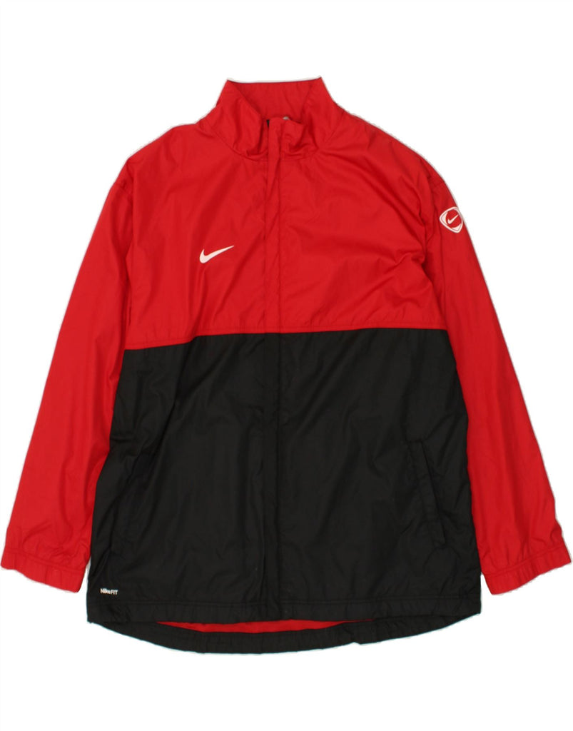 NIKE Mens Rain Jacket UK 44 2XL Red Colourblock Polyester Vintage Nike and Second-Hand Nike from Messina Hembry 