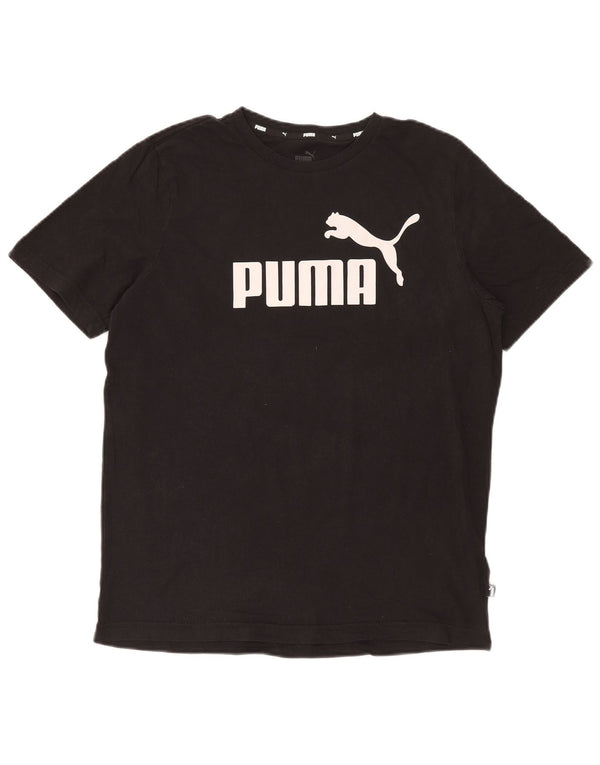 Puma Mens Graphic T-Shirt Top Medium Black Cotton