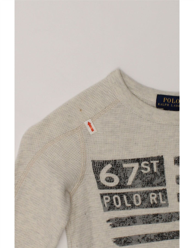 POLO RALPH LAUREN Boys Graphic Top Long Sleeve 3-4 Years Grey Cotton | Vintage Polo Ralph Lauren | Thrift | Second-Hand Polo Ralph Lauren | Used Clothing | Messina Hembry 