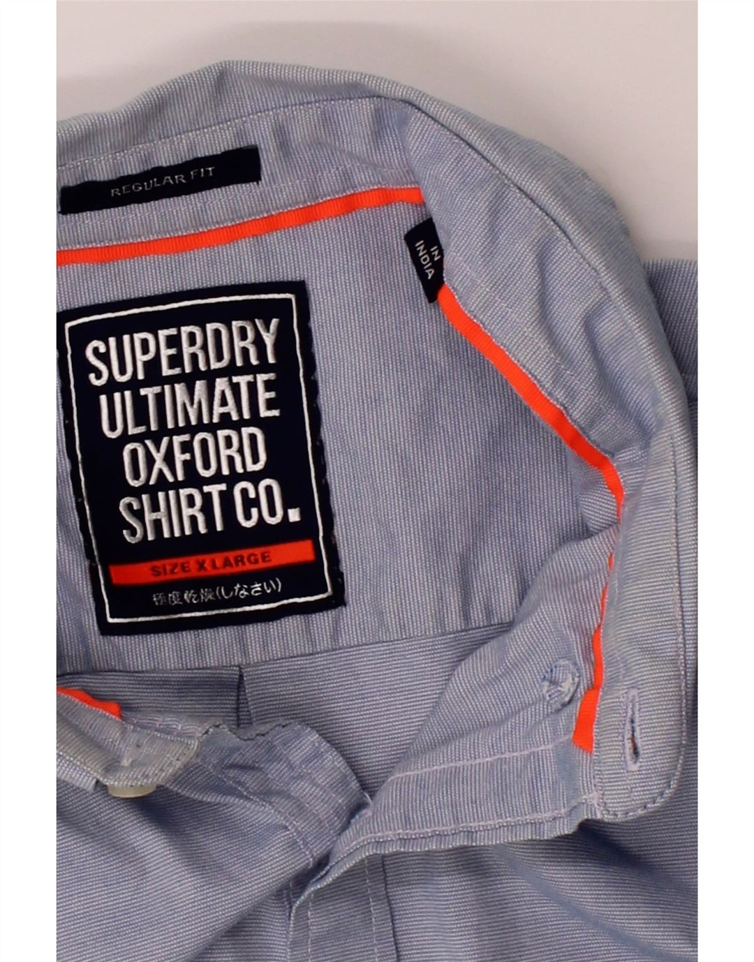 SUPERDRY Mens Regular Fit Shirt XL Blue Pinstripe Cotton Vintage Superdry and Second-Hand Superdry from Messina Hembry 