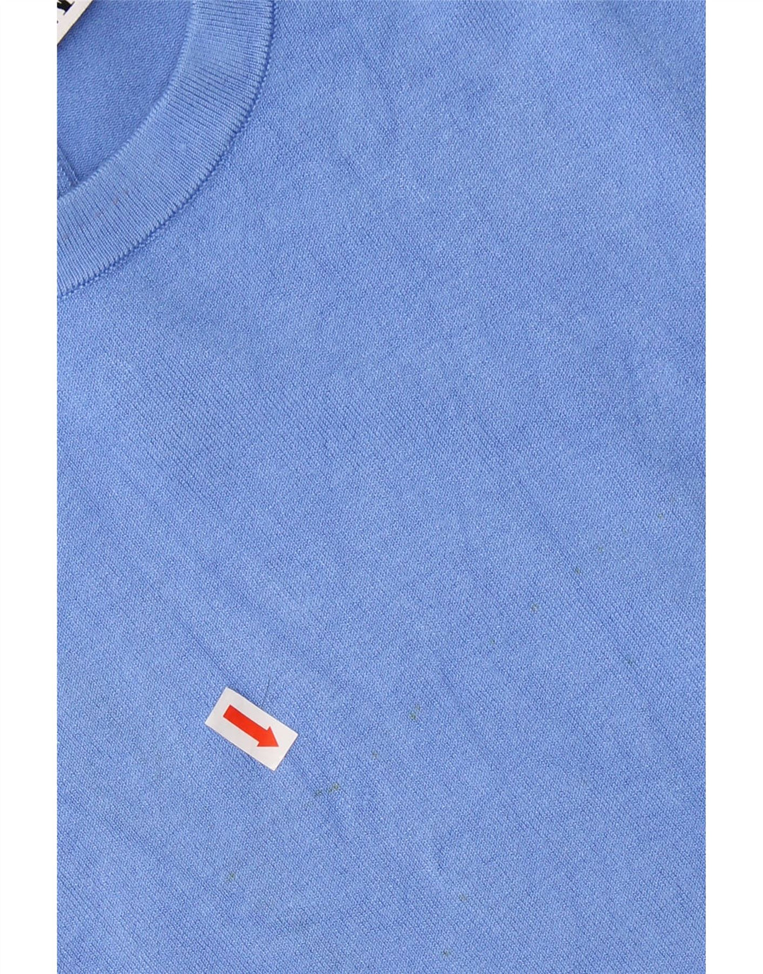 ZARA Womens Short Sleeve Crew Neck Jumper Sweater UK 14 Large Blue