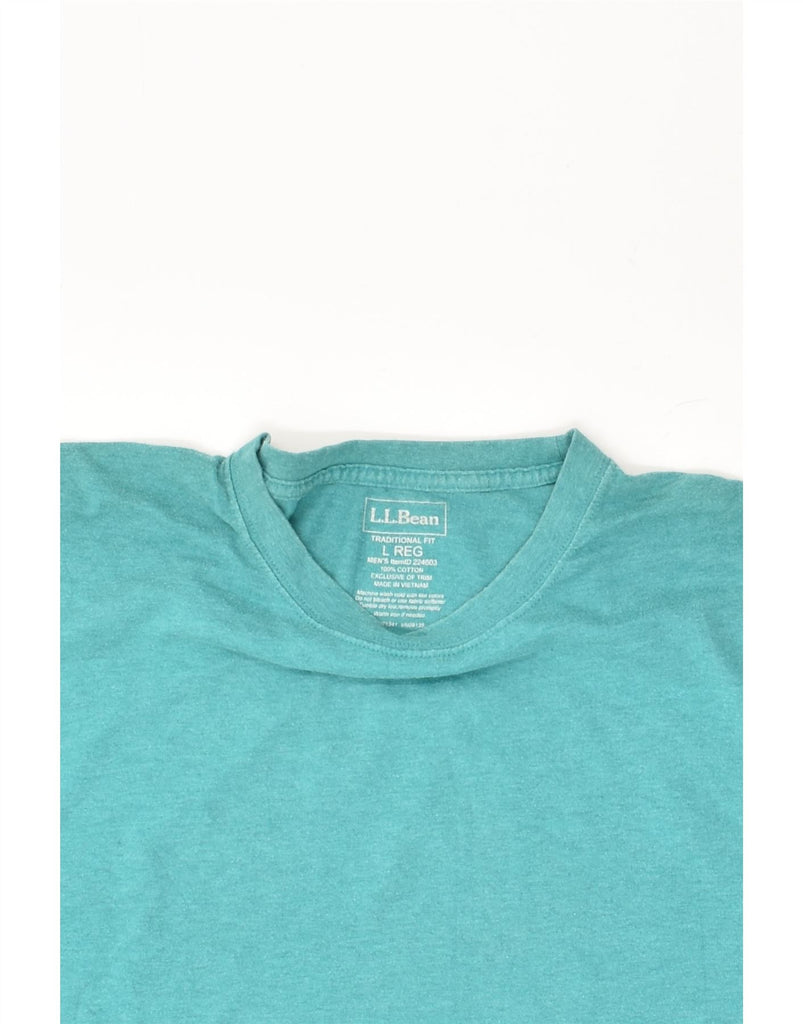 L.L.BEAN Mens Traditional Fit T-Shirt Top Large Turquoise Cotton | Vintage L.L.Bean | Thrift | Second-Hand L.L.Bean | Used Clothing | Messina Hembry 