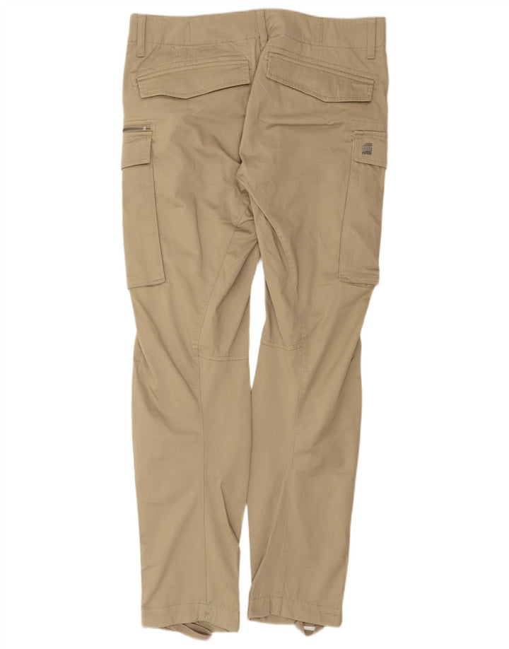 G-Star Mens Tailored Fit Cargo Trousers W33 L34 Beige Cotton