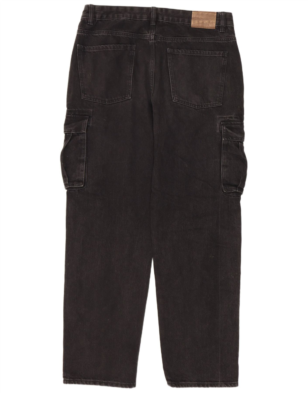 Kiabi Mens Cargo Straight Jeans IT 50 Large W34 L31 Black