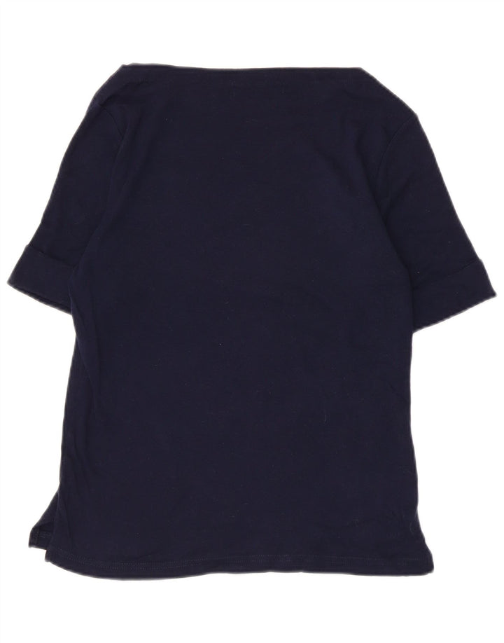 Ralph Lauren Womens Blouse Top UK 10 Small Navy Blue