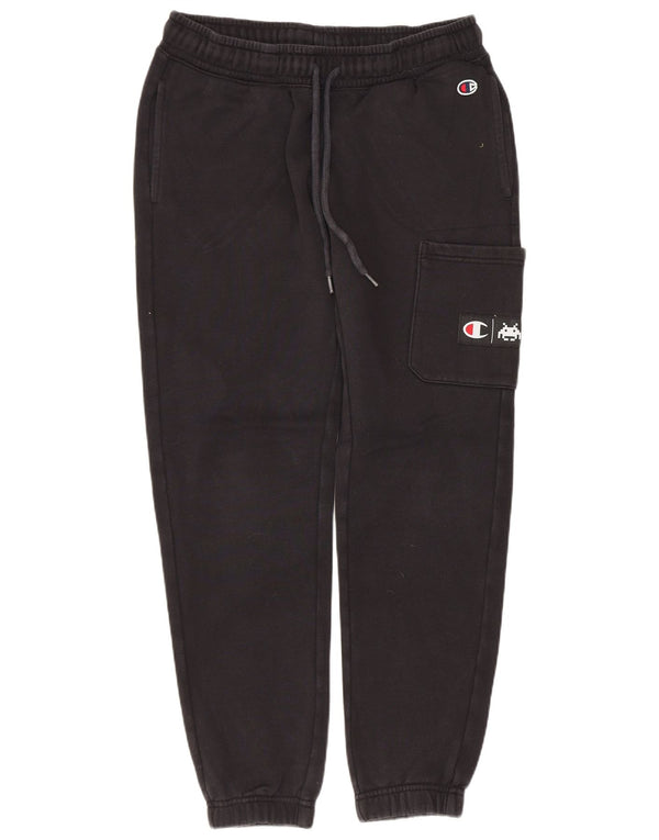 CHAMPION Womens Graphic Cargo Tracksuit Trousers Joggers UK 6 XS  Black