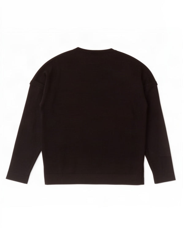 Zara Mens Boat Neck Jumper Sweater Large Black