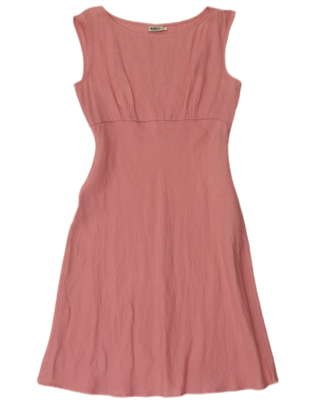 Marella Womens A-Line Dress UK 12 Medium Pink Linen
