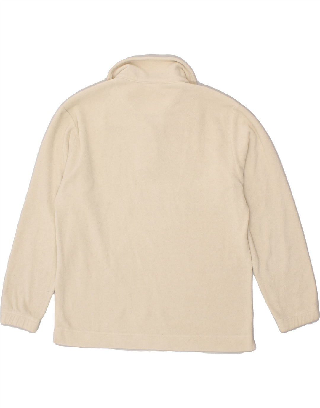 COLMAR Womens Graphic Button Neck Fleece Jumper UK 10 Small Beige | Vintage Colmar | Thrift | Second-Hand Colmar | Used Clothing | Messina Hembry 
