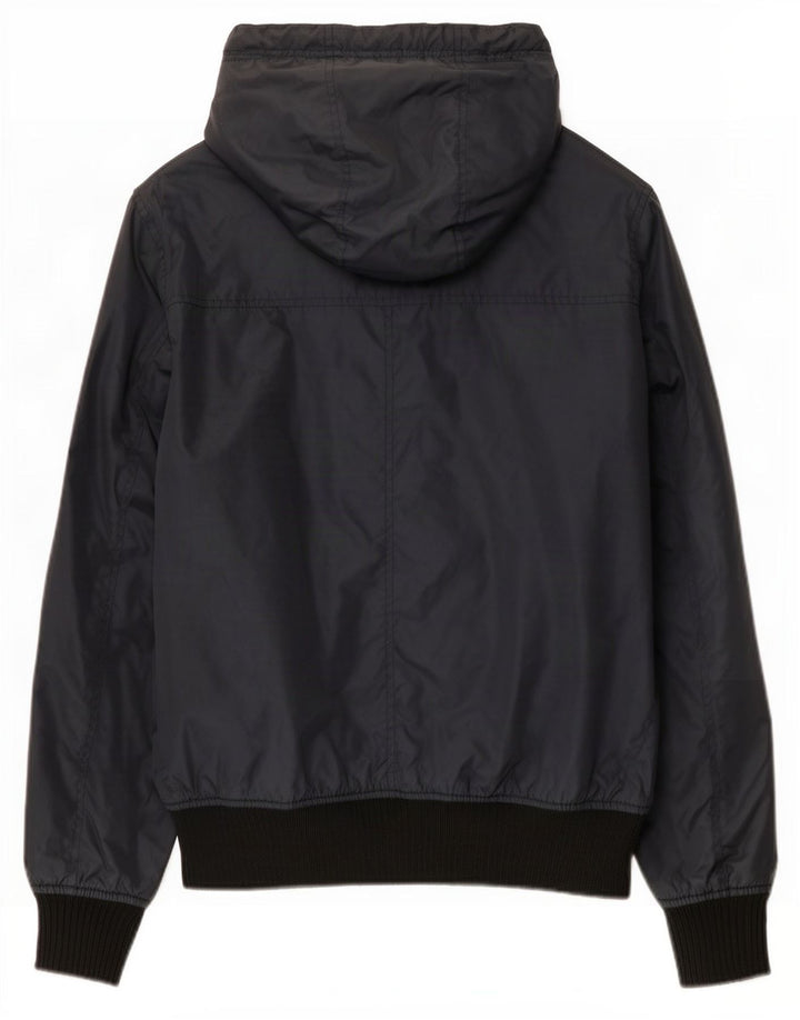 Refrigue Mens Hooded Bomber Jacket UK 38 Medium Navy Blue Nylon