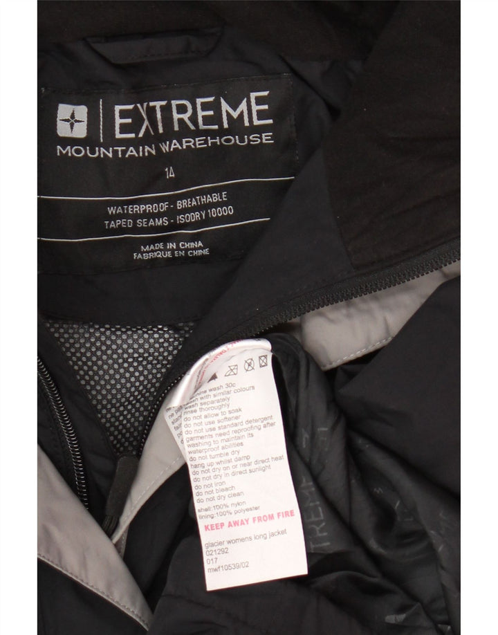 Mountain Warehouse Womens Hooded Rain Jacket UK 14 Large Black Nylon