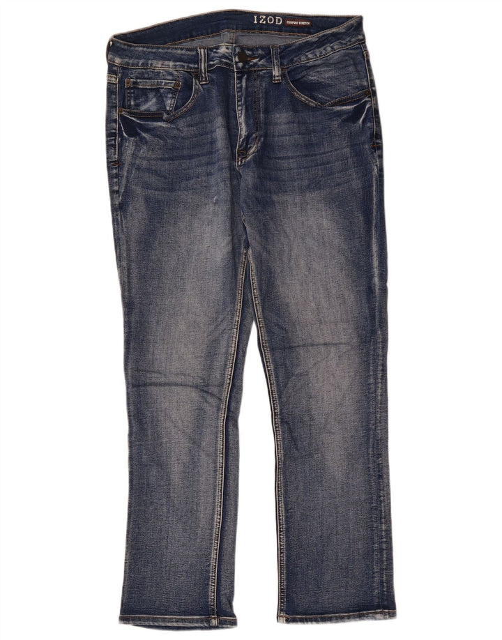 Izod Mens Comfort Stretch Slim Jeans W34 L30 Blue Cotton