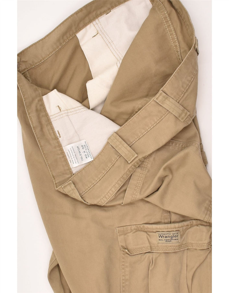 WRANGLER Mens Straight Cargo Trousers W40 L32  Brown Cotton | Vintage Wrangler | Thrift | Second-Hand Wrangler | Used Clothing | Messina Hembry 