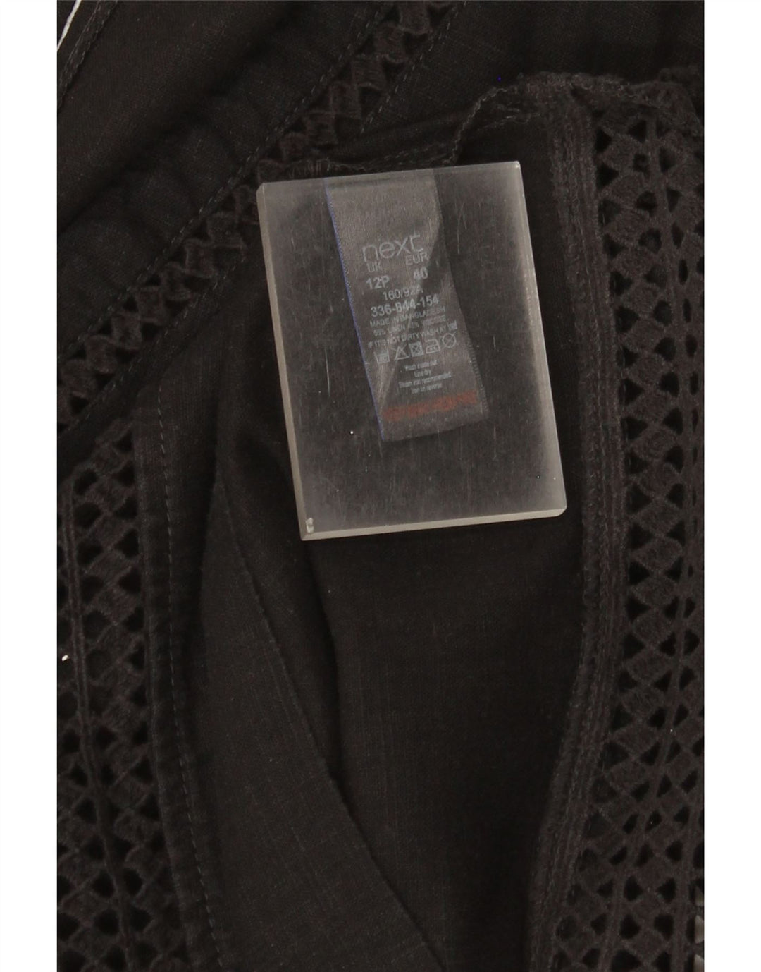 Next Womens Shift Dress UK 12 Medium Black Linen