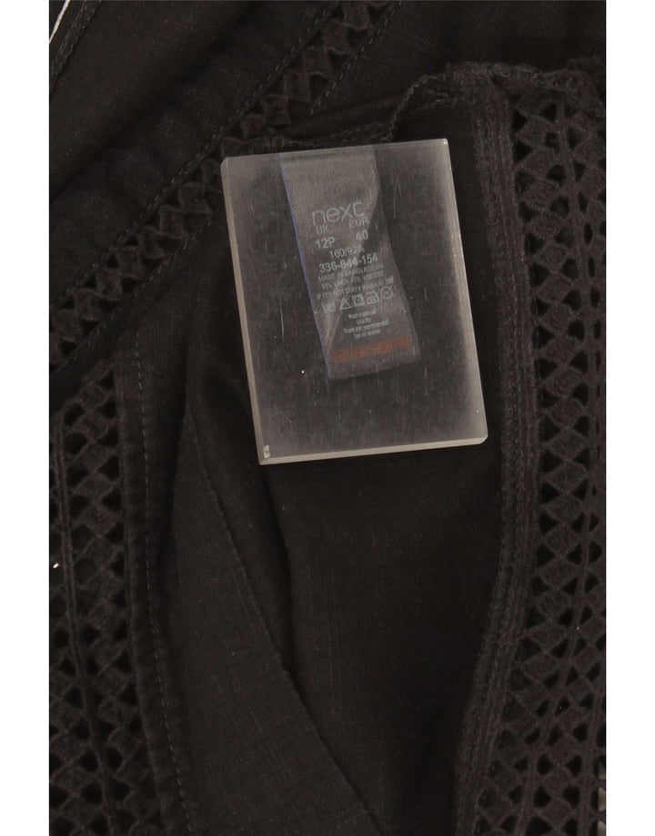 Next Womens Shift Dress UK 12 Medium Black Linen
