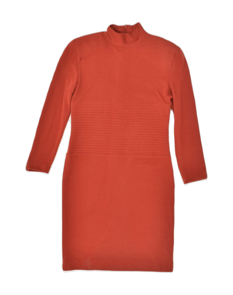 GENNY Womens Long Sleeve Jumper Dress IT 46 Large Orange Wool | Vintage Genny | Thrift | Second-Hand Genny | Used Clothing | Messina Hembry 