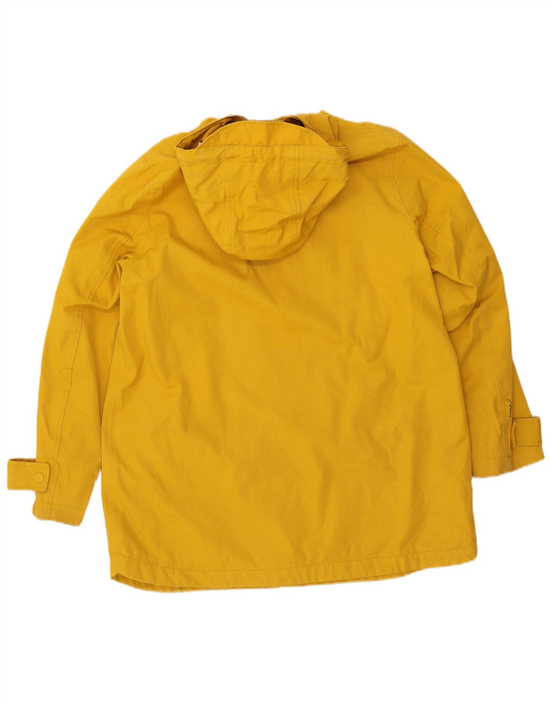 JOULES Womens Hooded Raincoat UK 14 Large Yellow Polyester