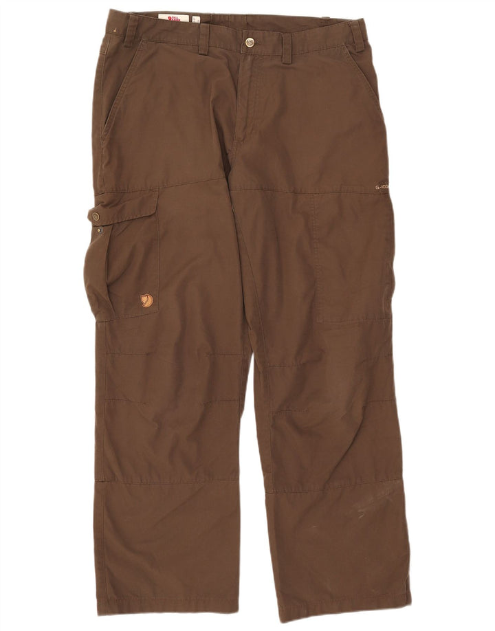 Fjall Raven Mens Straight Cargo Trousers W37 L31 Khaki Polyester