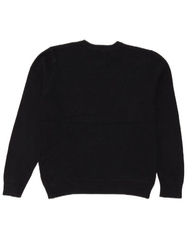 Zara Womens Crew Neck Jumper Sweater UK 14 Medium Navy Blue
