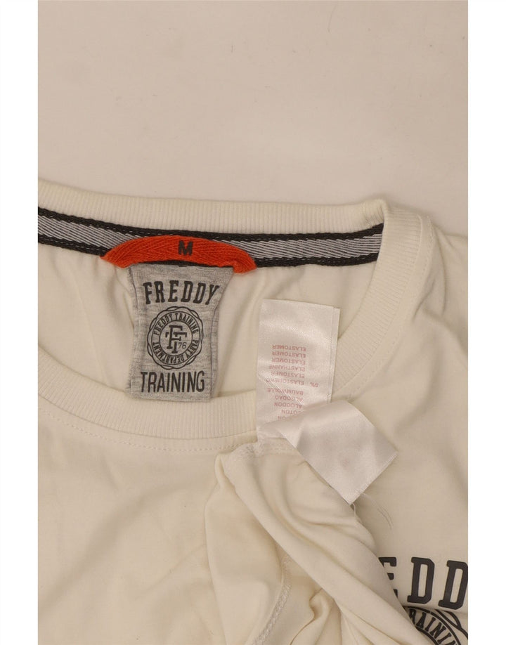 Freddy Mens Graphic Vest Top Medium White Cotton