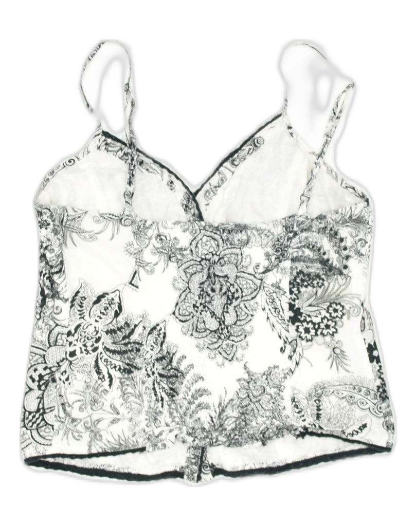 GUESS Womens Cami Top UK 12 Medium White Floral | Vintage | Thrift | Second-Hand | Used Clothing | Messina Hembry 