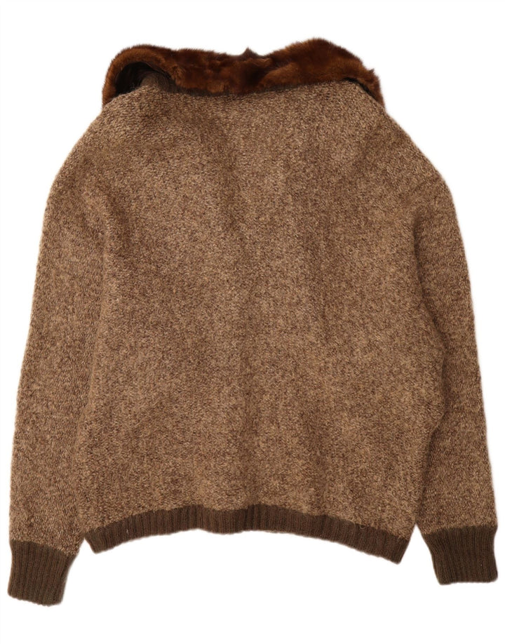 VINTAGE Womens Cardigan Sweater UK 18 XL Brown