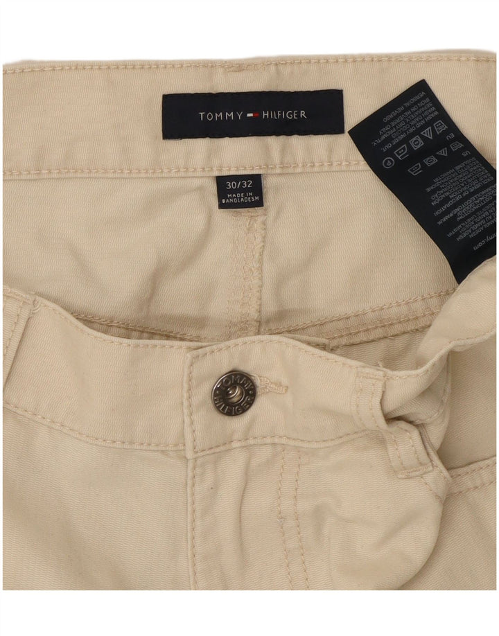 TOMMY HILFIGER Mens Straight Casual Trousers W30 L32 White Cotton