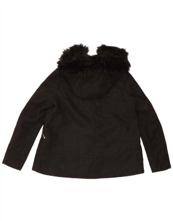 Zara Womens Hooded Windbreaker Jacket UK 14 Medium Black