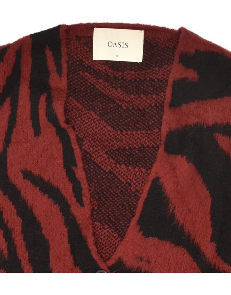 OASIS Womens Longline Oversized Cardigan Sweater UK 10 Small Maroon | Vintage Oasis | Thrift | Second-Hand Oasis | Used Clothing | Messina Hembry 