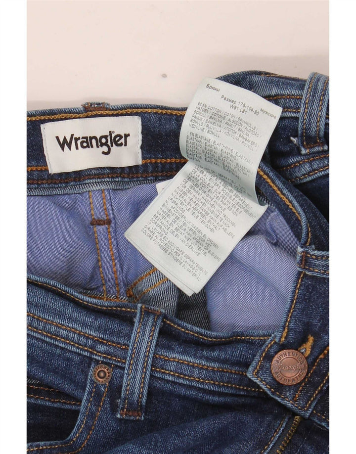 Wrangler Mens Straight Jeans W36 L32 Blue Cotton