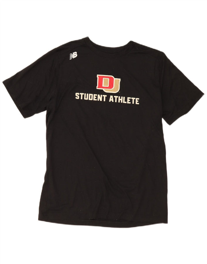 New Balance Mens Graphic T-Shirt Top Large Black Polyester