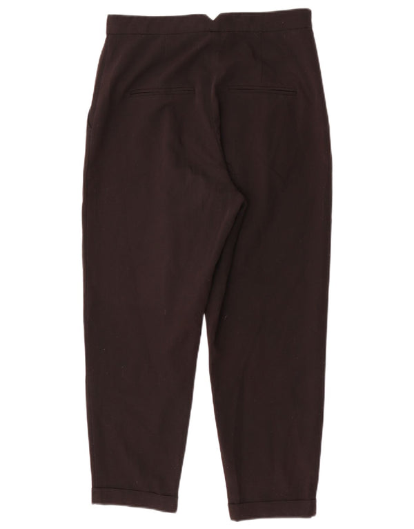 Topshop Womens High Waist Cropped Trousers UK 10 Small W26 L22 Black