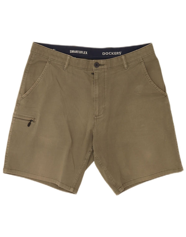 Dockers Mens Cargo Shorts W34 Large Khaki Cotton