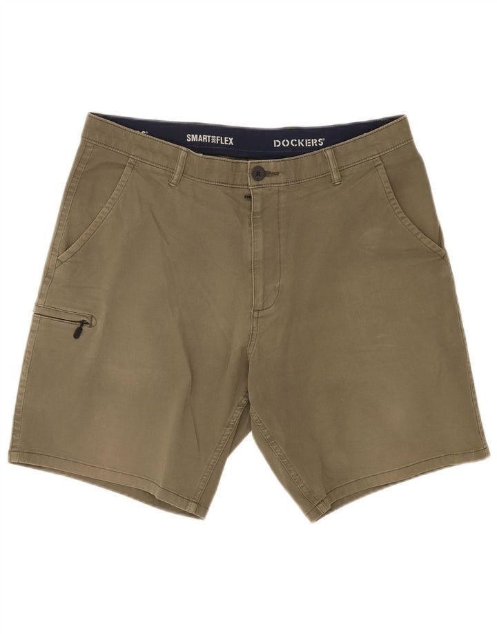 Dockers Mens Cargo Shorts W34 Large Khaki Cotton