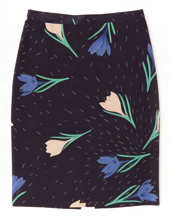 Beltrami Womens Pencil Skirt Small W27 Navy Blue Floral