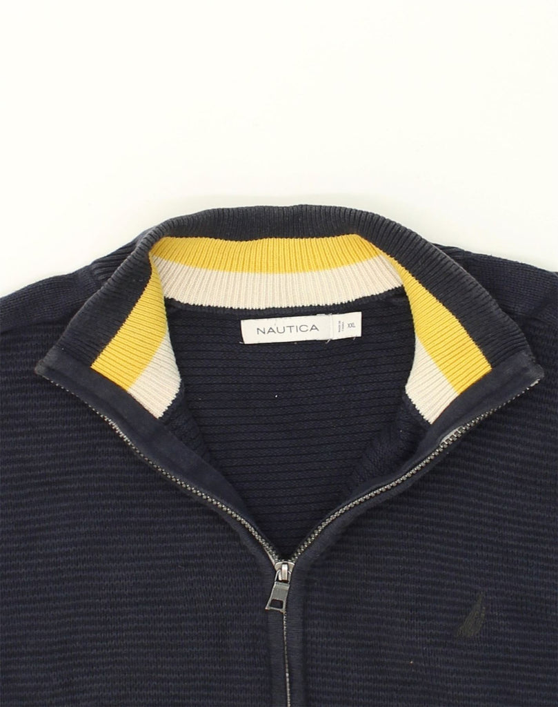 NAUTICA Mens Cardigan Sweater 2XL Navy Blue Cotton | Vintage Nautica | Thrift | Second-Hand Nautica | Used Clothing | Messina Hembry 