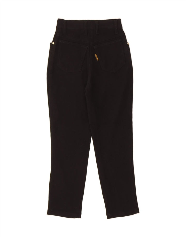 VINTAGE Womens Slim Casual Trousers W28 L25 Black Polyester Vintage Vintage and Second-Hand Vintage from Messina Hembry 