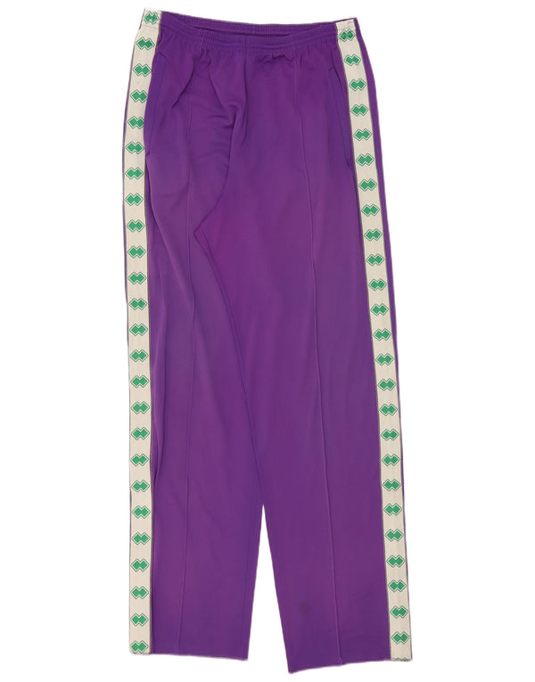 Vintage Mens Graphic Tracksuit Trousers Medium Purple Colourblock