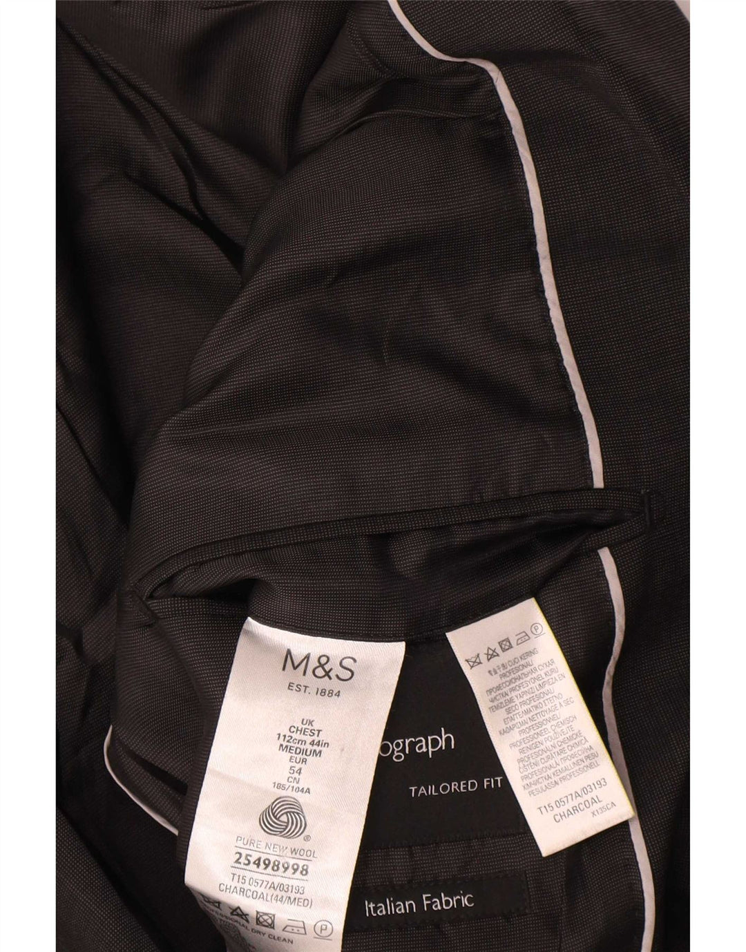 Marks & Spencer Mens Autograph 2 Button Blazer Jacket UK 44 XL Black Wool