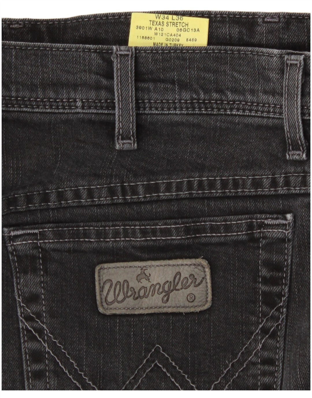 Wrangler Mens Texas Stretch Straight Jeans W34 L31 Grey Cotton