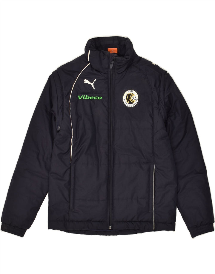 PUMA Boys Padded Jacket 11-12 Years Large Navy Blue | Vintage Puma | Thrift | Second-Hand Puma | Used Clothing | Messina Hembry 