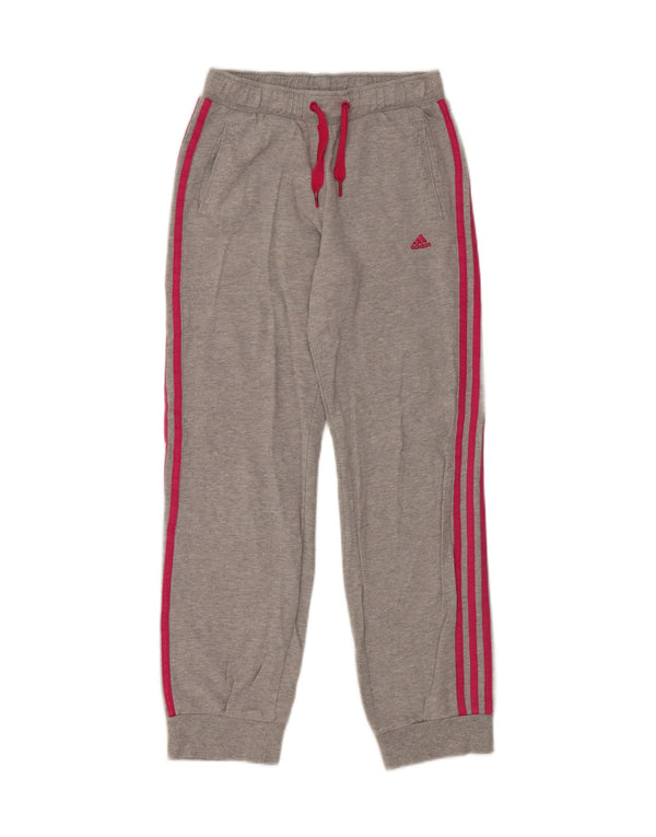 Adidas Girls Tracksuit Trousers Joggers 11-12 Years  Grey Flecked Cotton