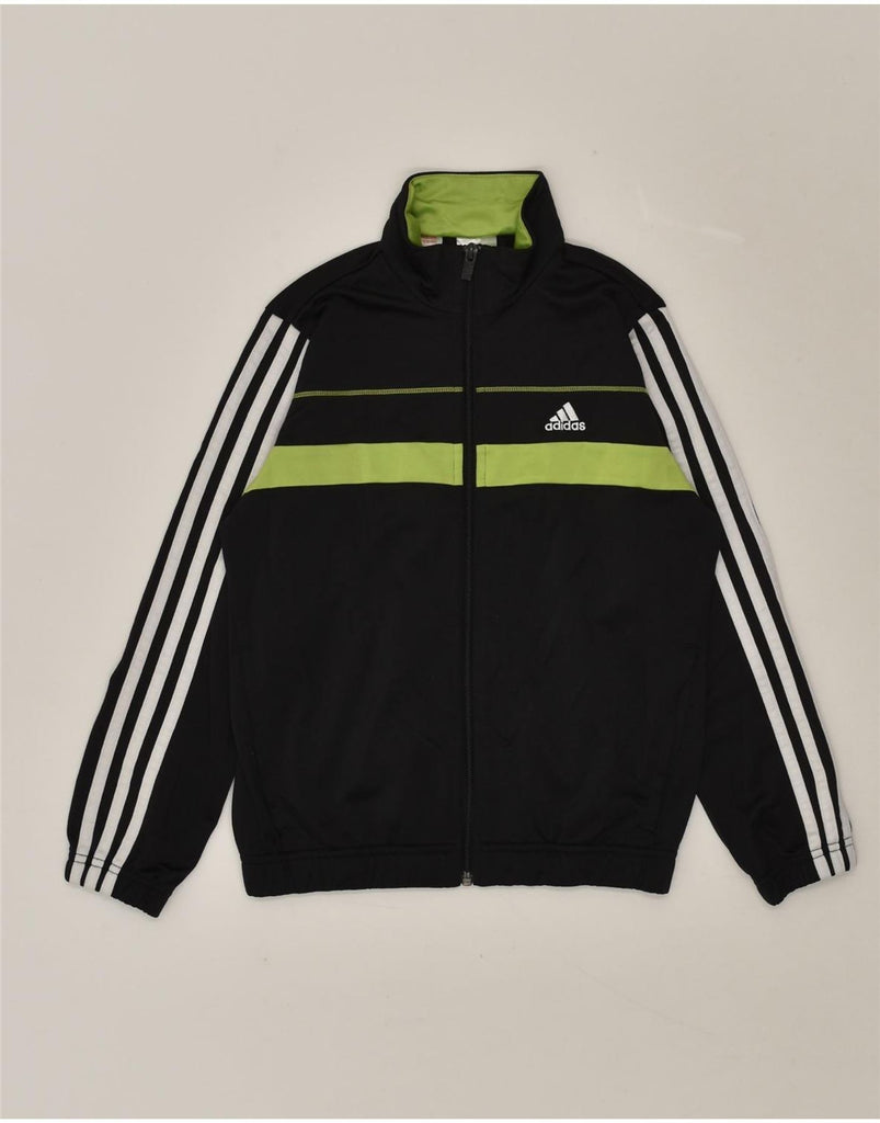 ADIDAS Boys Tracksuit Top Jacket 9-10 Years Black Polyester | Vintage Adidas | Thrift | Second-Hand Adidas | Used Clothing | Messina Hembry 