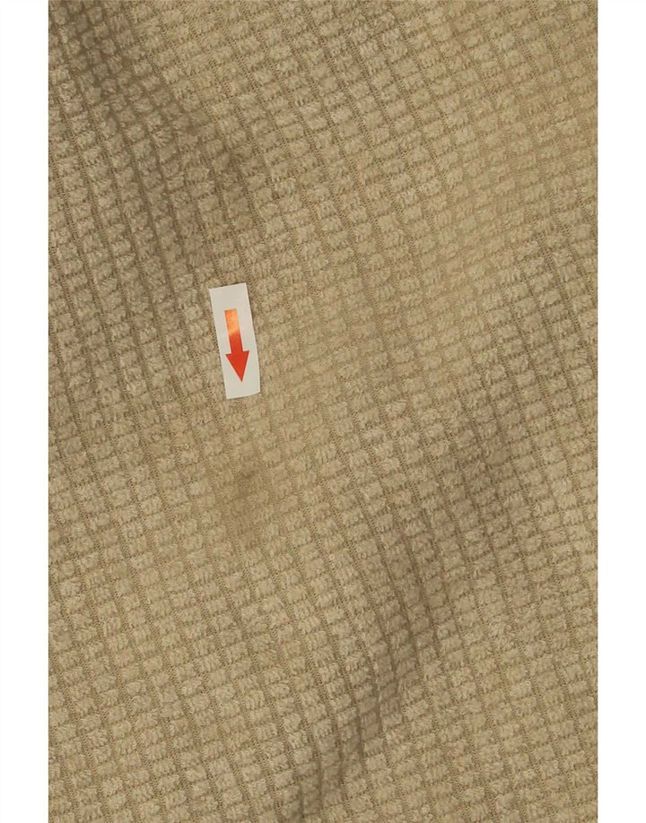 Weird Fish Womens Zip Neck Fleece Jumper UK 12 Medium Beige Polyester
